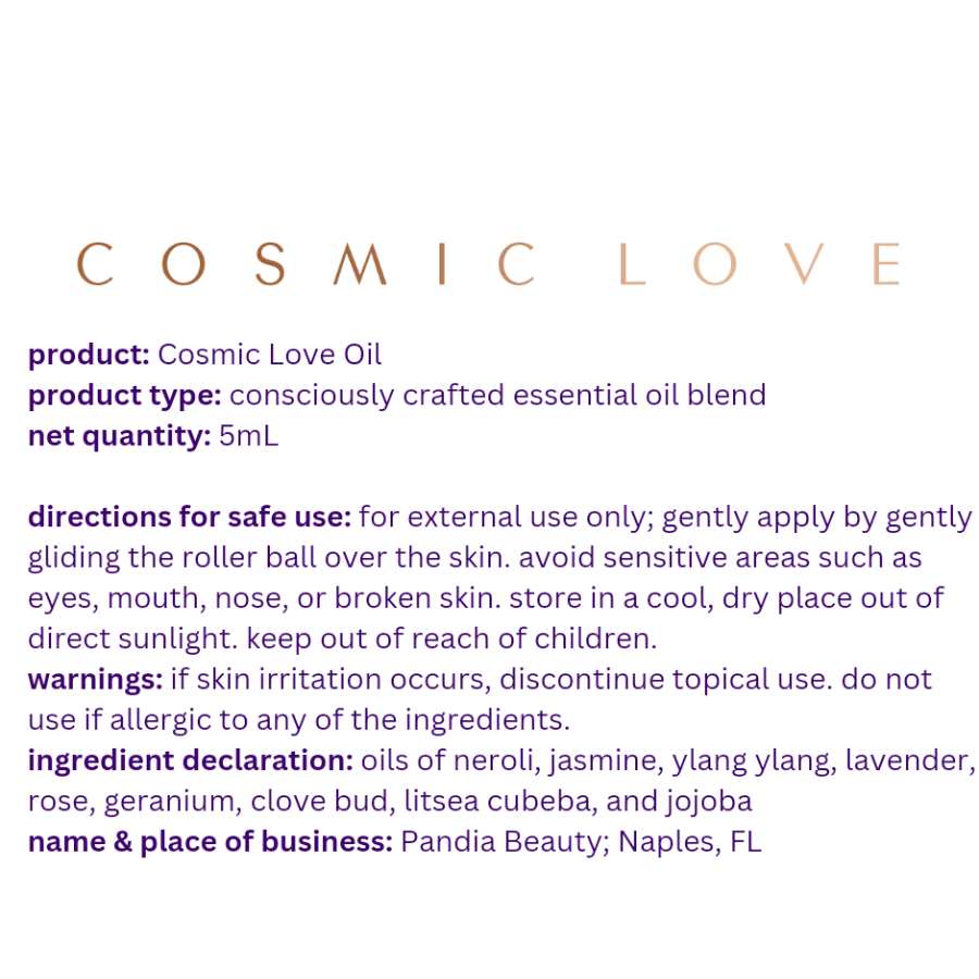 Cosmic Love Wholesale 10 Bottles Usage Chart